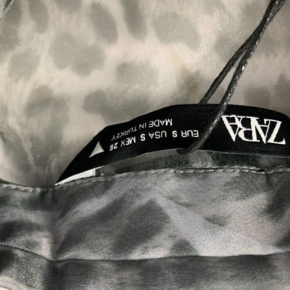 Zara Sheer Leopard Print Button-Up Blouse Size Sm… - image 3